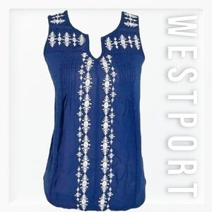 Westport Embroidered Sleeveless Top sz XS